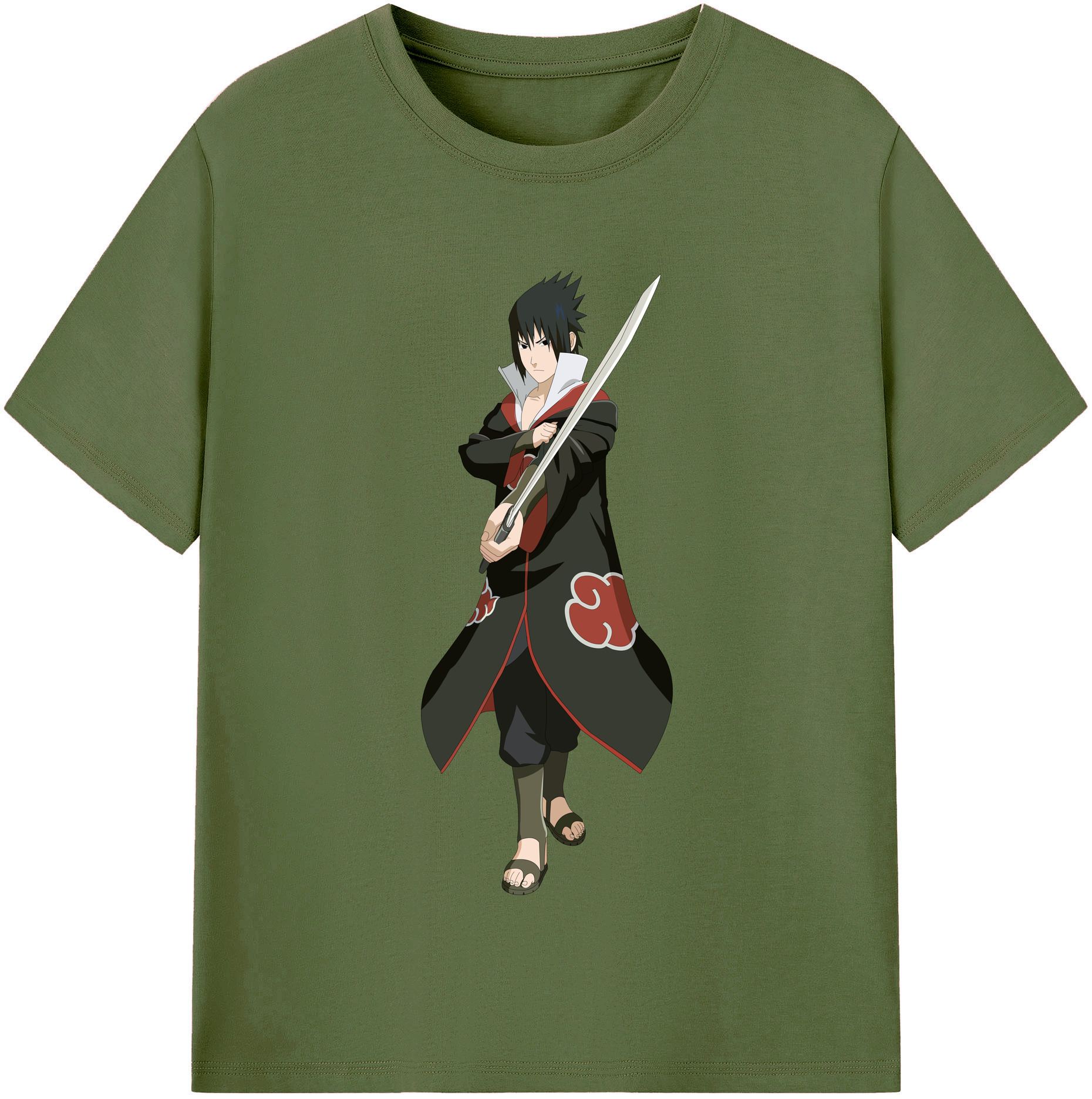 （画像用） NARUTO -ナルト- うちは サスケ Uchiha Sasuke 綿100％半袖Tシャツ（フロントプリント）